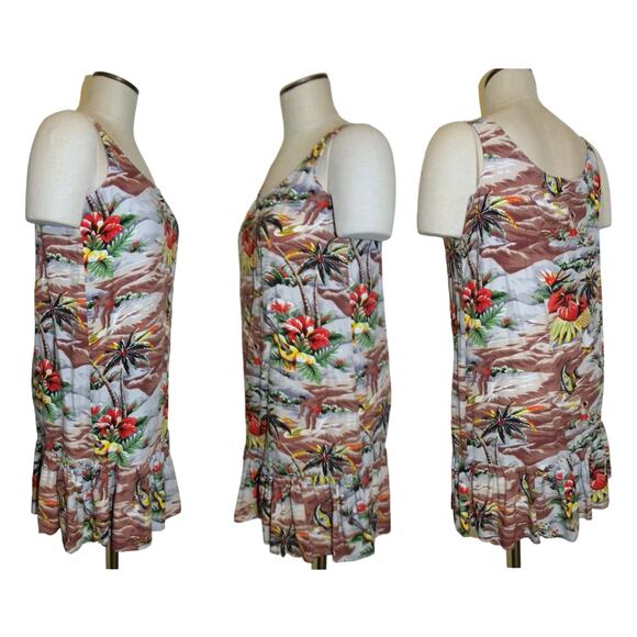Vintage 90s Hawaiian Print Rayon Sundress | Shift | Fits XS - Picture 3 of 5